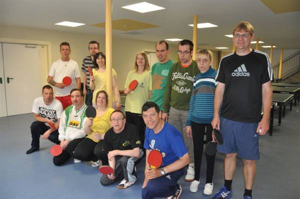 Die Martinshof-Tischtennis-Gruppe im Tura-Vereinszentrum